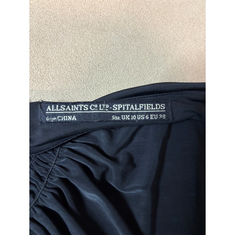 All Saints Black Spitalfields Cocktail Midi Dress Size 6 - Picture 5 of 14